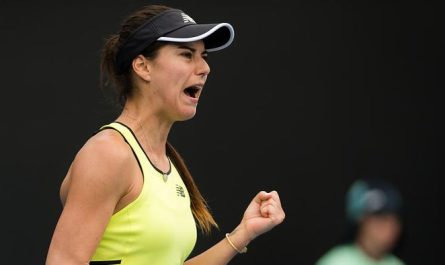 Sorana Cirstea bucurie victorie costumatie galbena