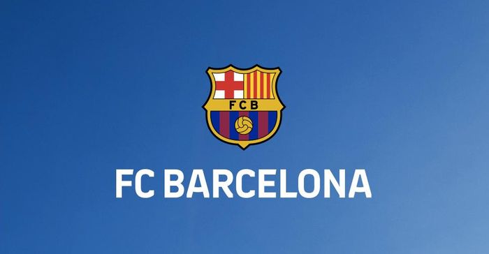 FC Barcelona logo pe fundal albastru