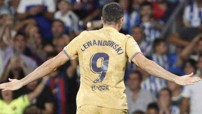 Lewandowski gol pentru Barca in prelungiri
