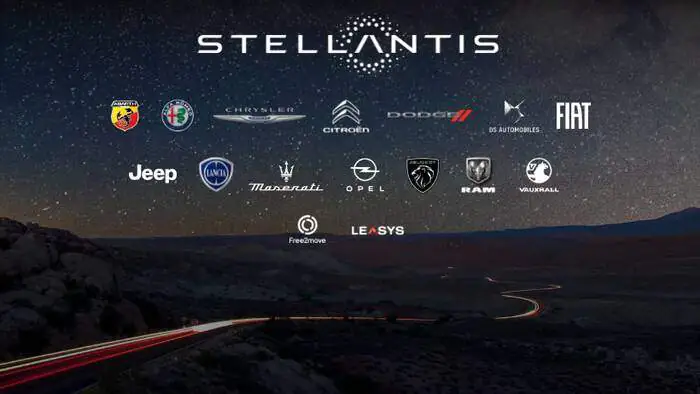 Stellantis logo plus branduri si marci