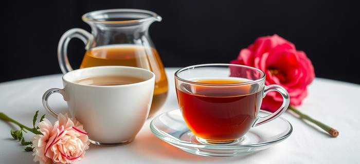 cesti cu ceai si flori decor