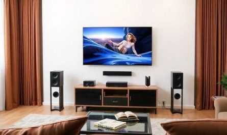 televizor camera de zi scena film canapea carti sistem audio