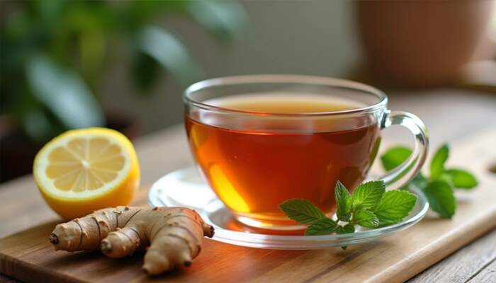 ceai ghimbir lamaie miere albine menta